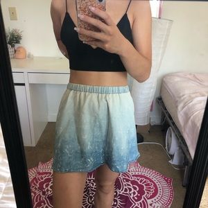 💫ombre destroyed denim print miniskirt